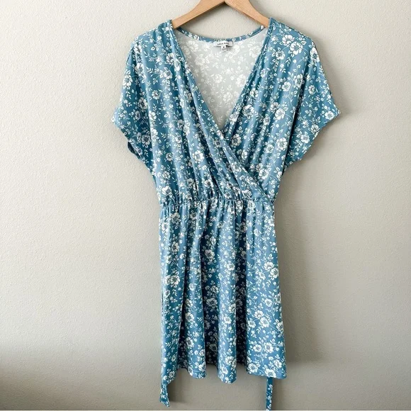 french connection sequin dress blue Emily Floral Ruffle Maxi Dress Blue/White | Wedding Guest Dress main image 0